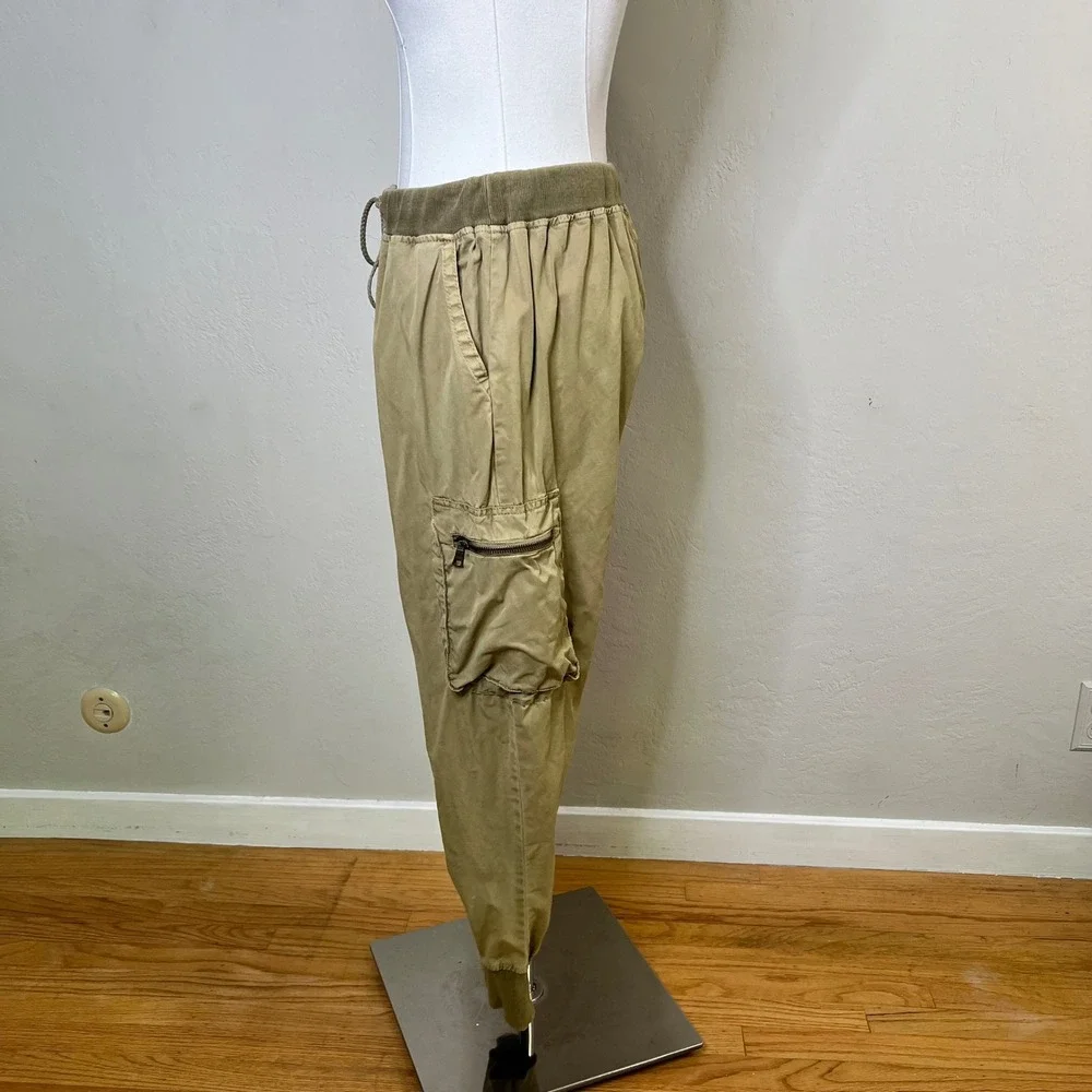 Young Fabulous & Broke Cargo Jogger Pants‎ Size Medium Khaki Tencel Utility